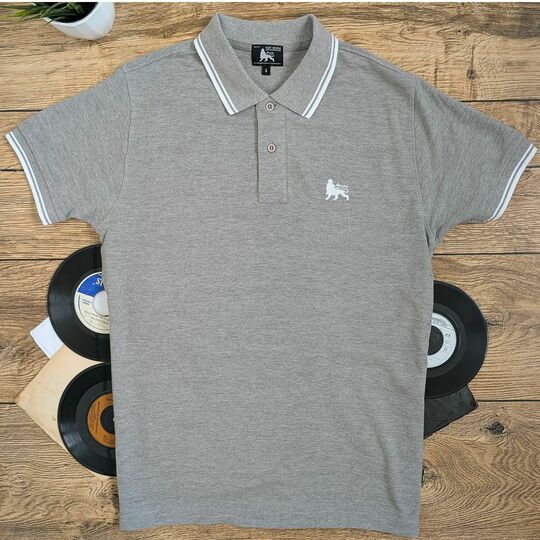 Tričko Polo Lion of Judah - Sivo/biela