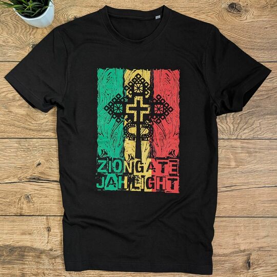Tshirt Zion Gate Jah Light - czarny