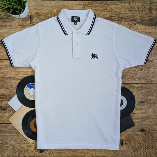 Tričko Polo Lion of Judah - Bialo/čierne