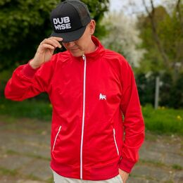 Červená retro športová mikina Lion of Judah