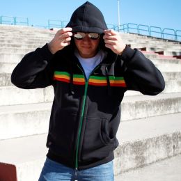 Mikina Reggae jam | čierna & Rasta