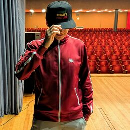 Bordová retro športová mikina Lion of Judah s bielymi detailmi