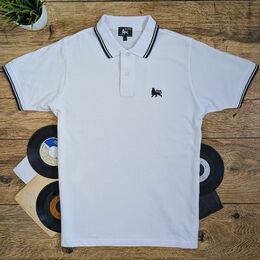 Tričko Polo Lion of Judah - Bialo/čierne