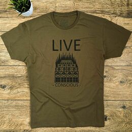 Tričko Live Conscious – olivove