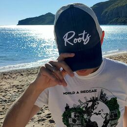 Šiltovka Truckerka vintage Roots,  modrá, ecru